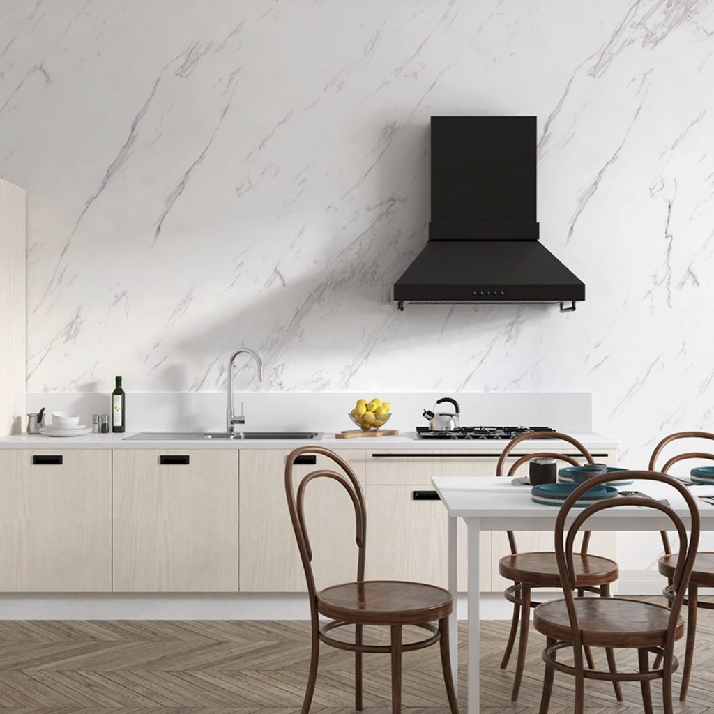 Cozinha com placas flexíveis
